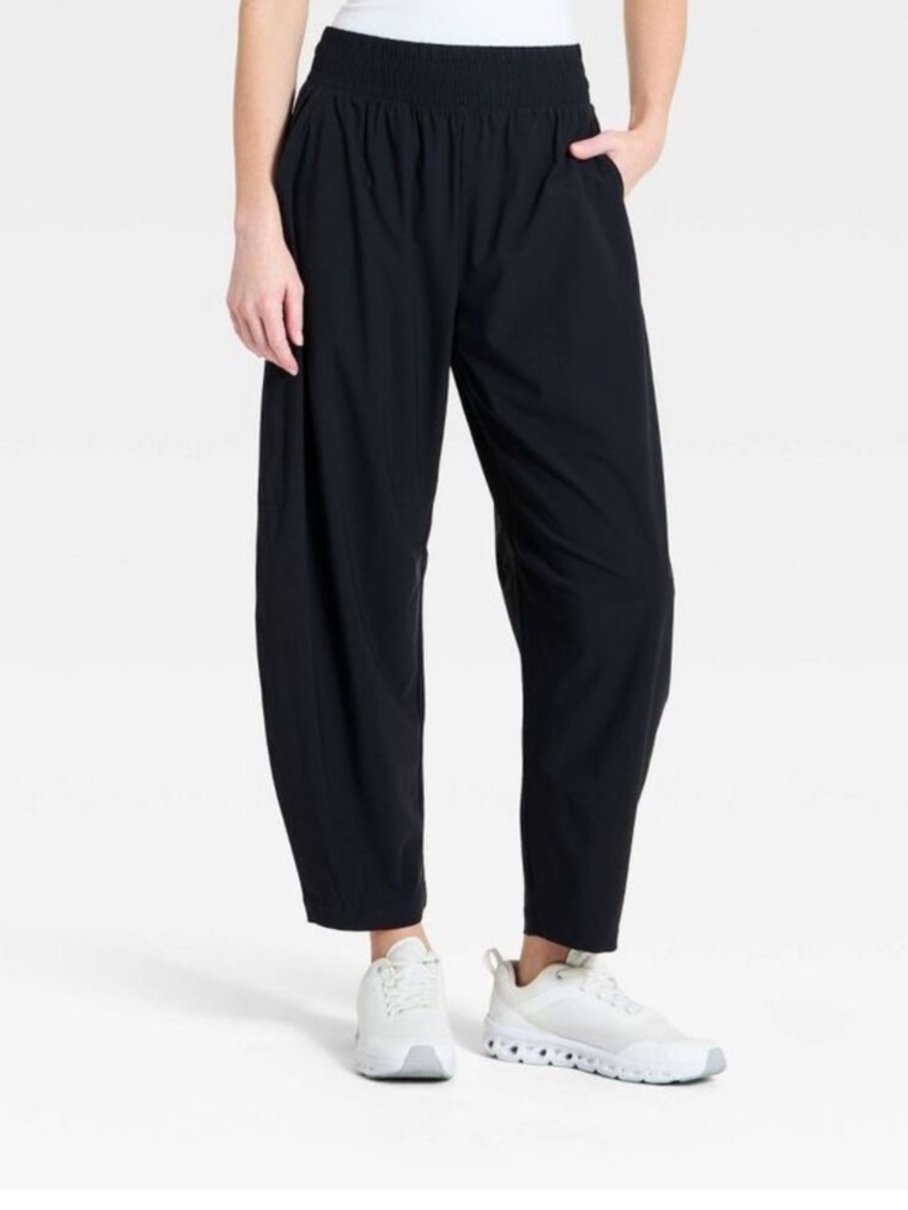 All In Motion High Rise Woven Barrel Leg Pants Slate Black XL